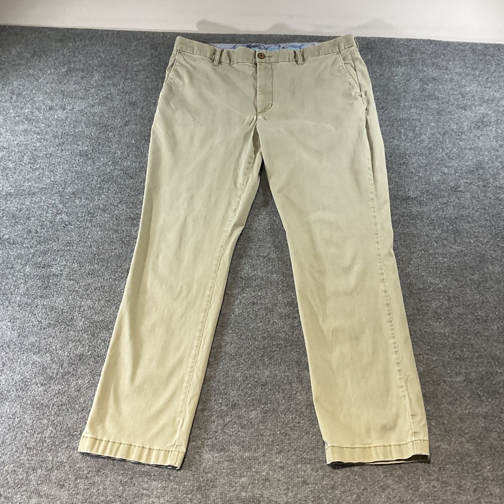 Tommy Bahama Mens 38x32 IslandZone Khaki Tan Chino Pants Cotton Tencel Stretch